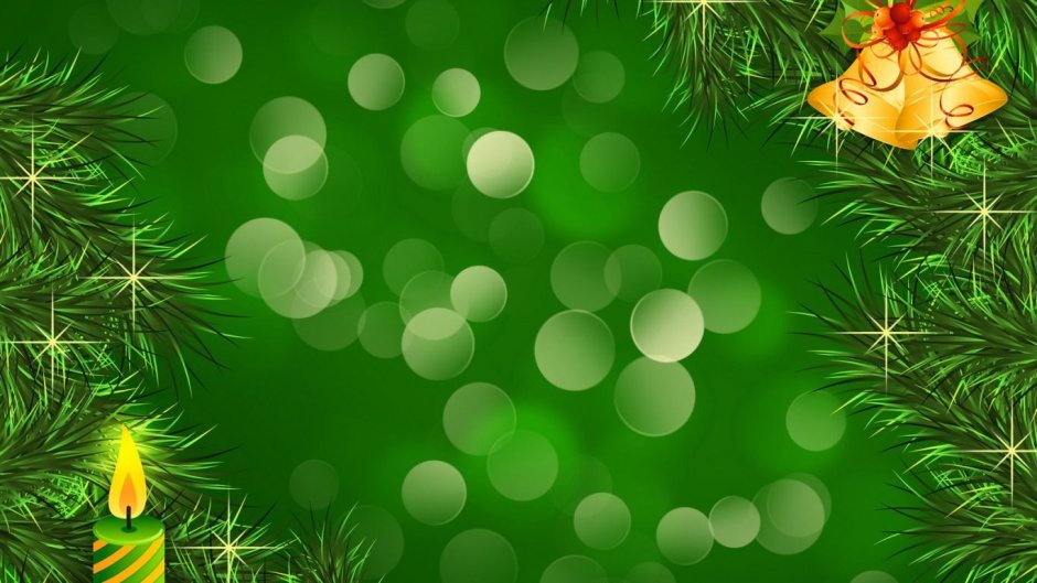 Новогодняя елка на зеленом фоне