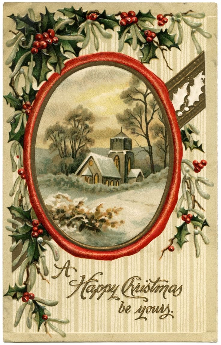 Рождественские открытки в стиле ретро