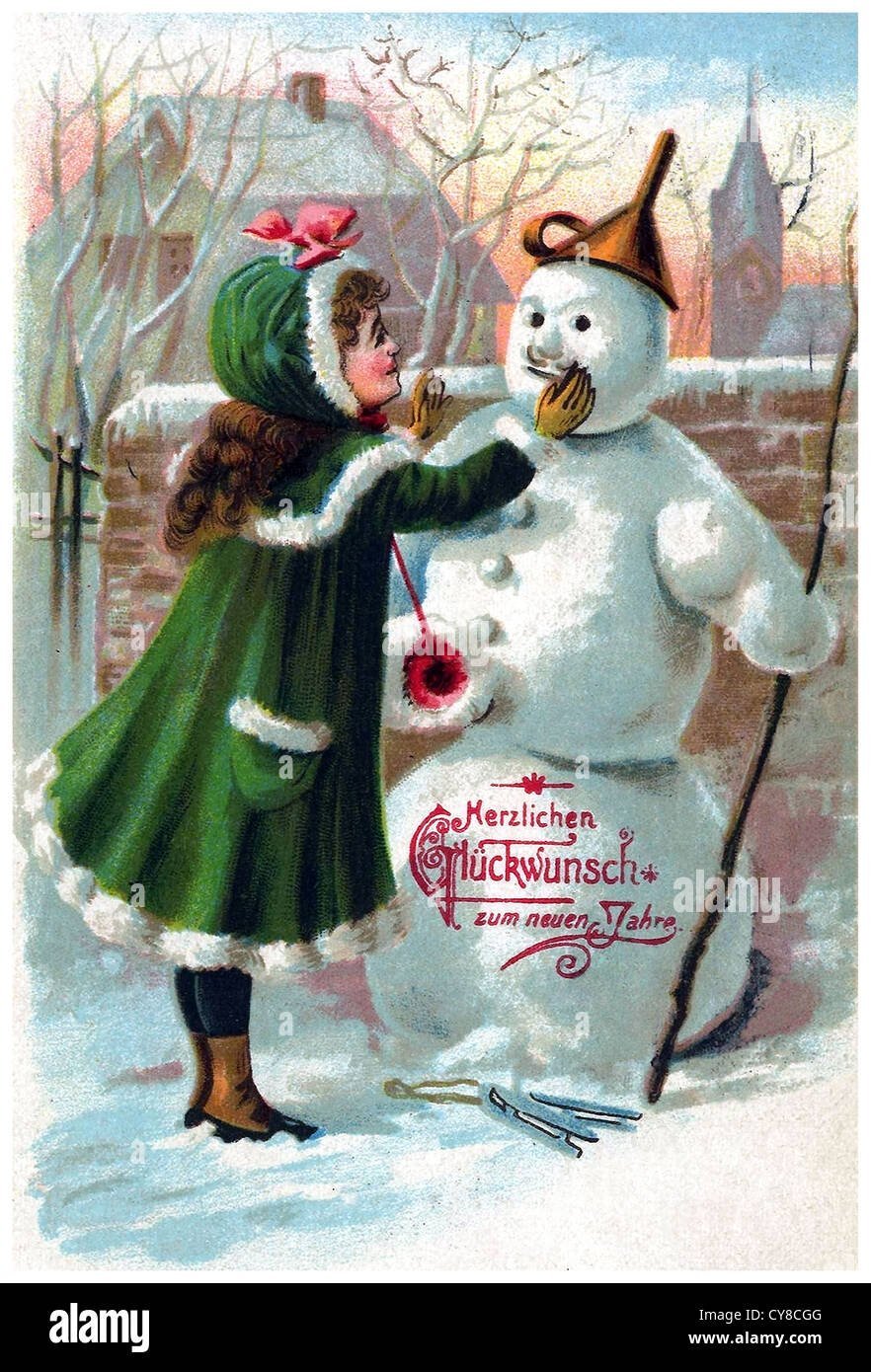 Снеговик старинные открытки
