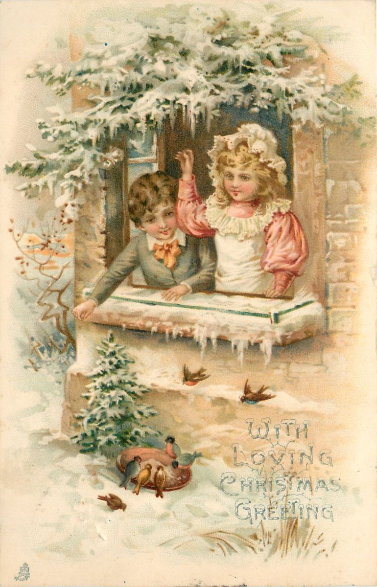 Новогодние открытки в старинном стиле