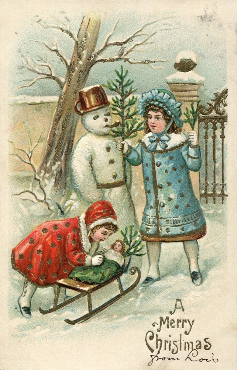 Старые Рождественские открытки английские