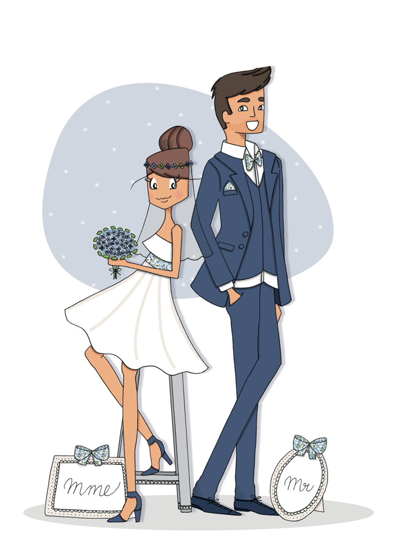 Свадьба стильная иллюстрация