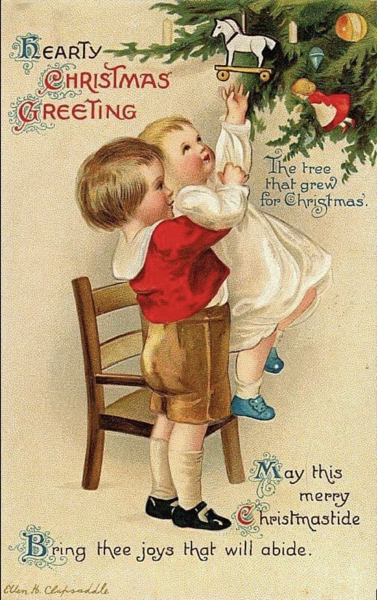 Merry Christmas старые открытки