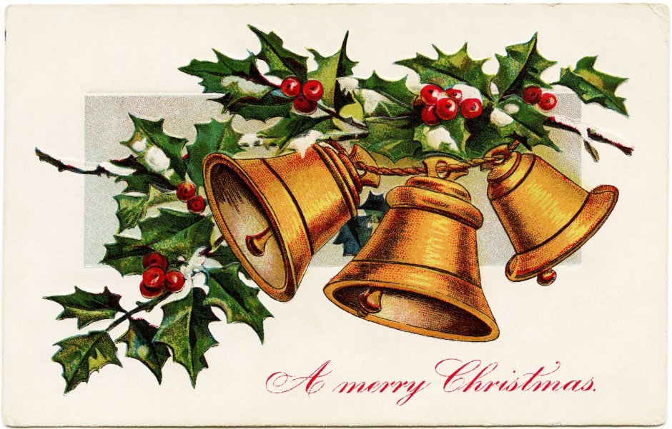 Новогодние открытки с колокольчиками