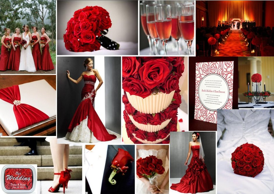 Цветовая гамма на свадьбу с красным