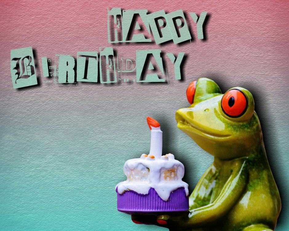 Поздравления с днём рождения с лягушкой