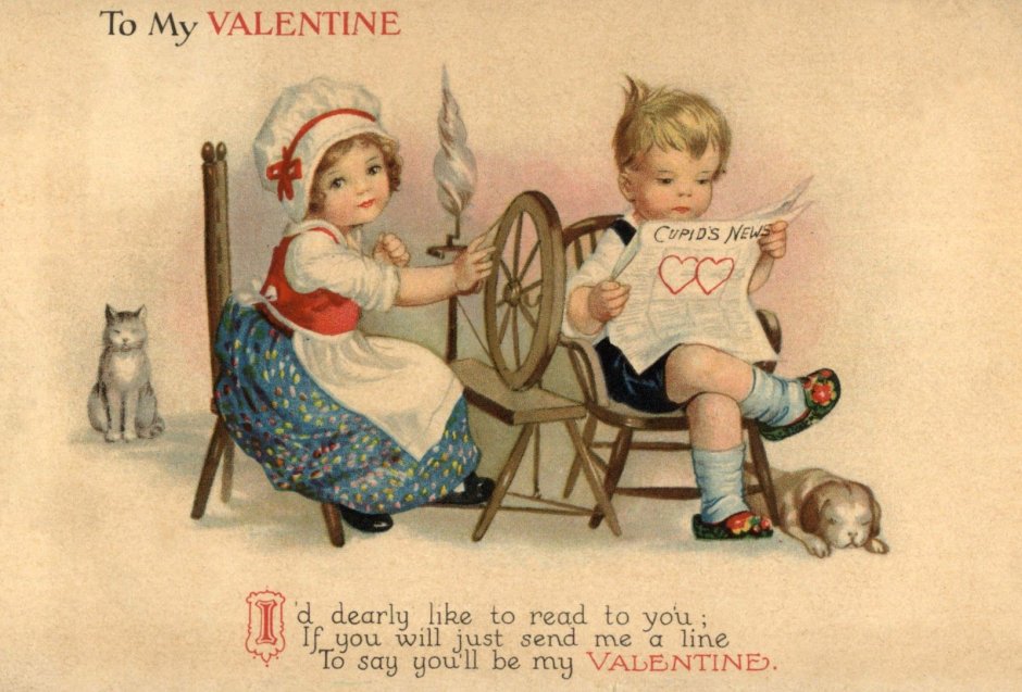Старые открытки день влюбленных