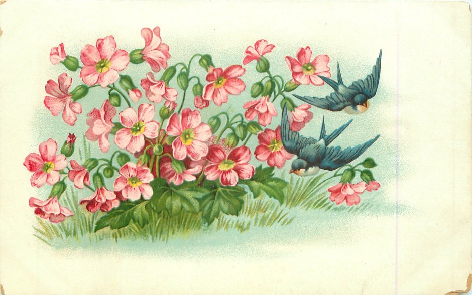 Старинная открытка с майскими цветами