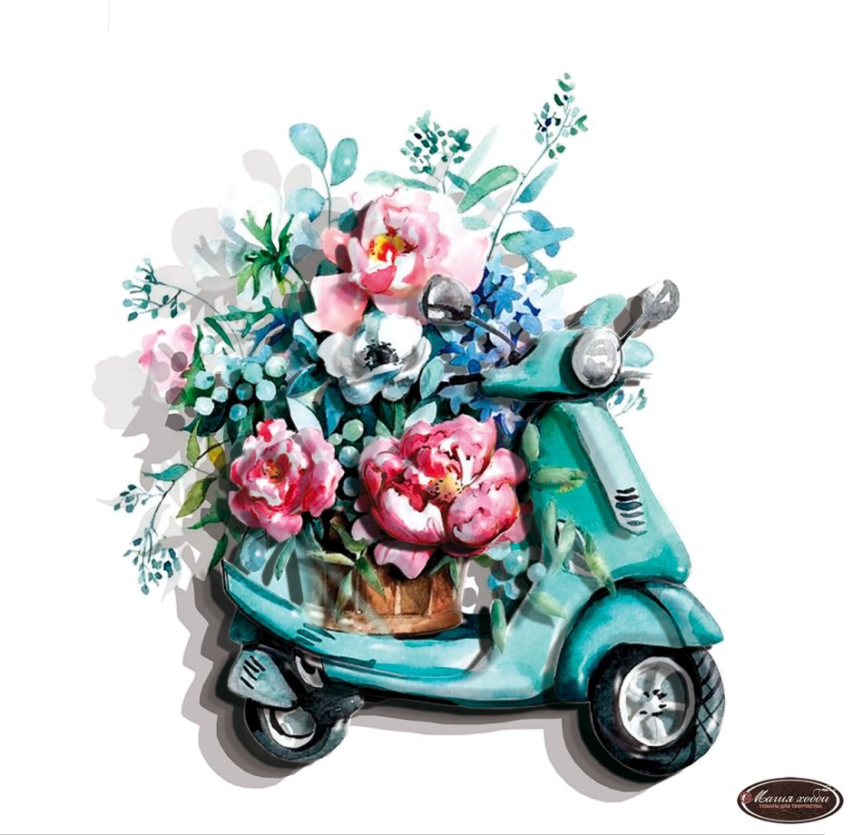 Машинка с цветами
