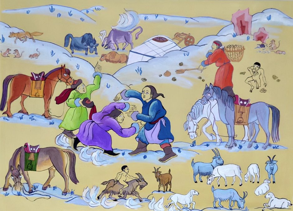 Монгольская живопись Монгол зураг