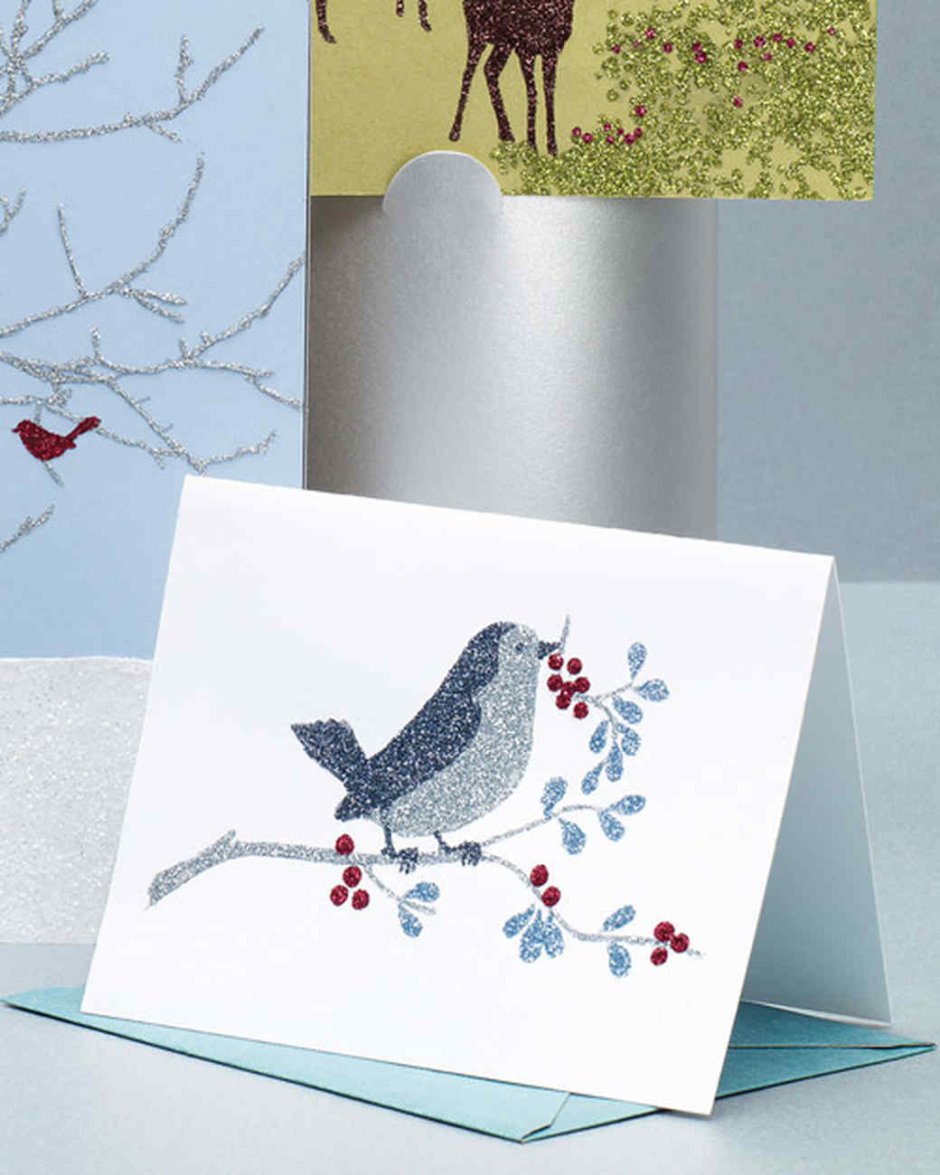 Объемная открытка с птичкой