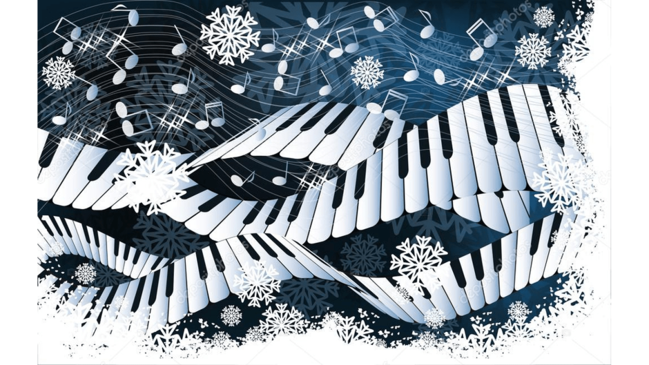 Зимний фон с роялем