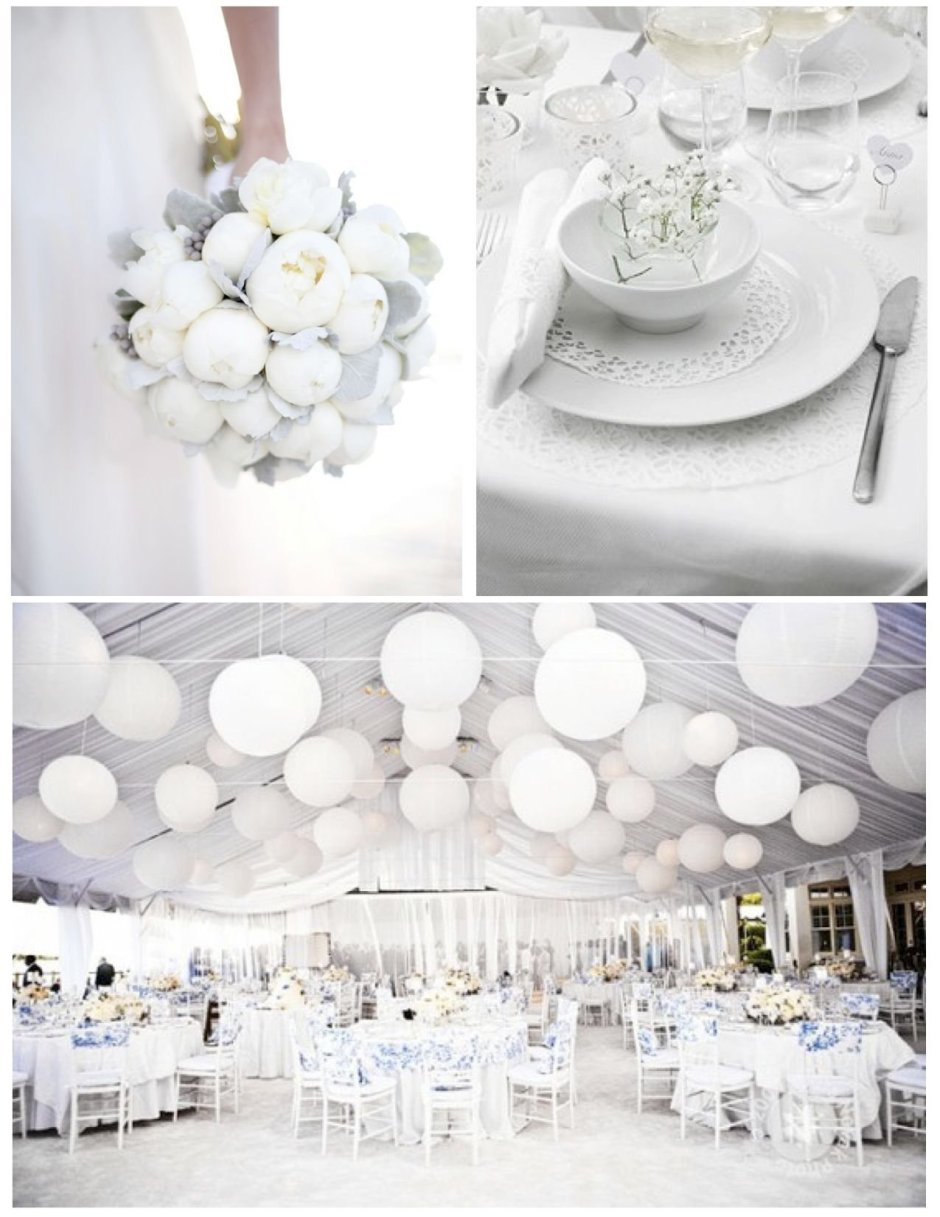 Свадебный декор в белом цвете