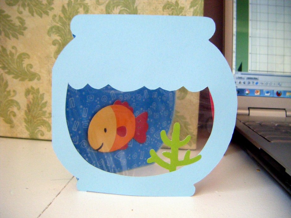 Поделка открытка аквариум