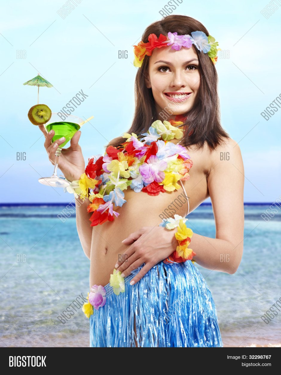 Гавайские женщины на пляже