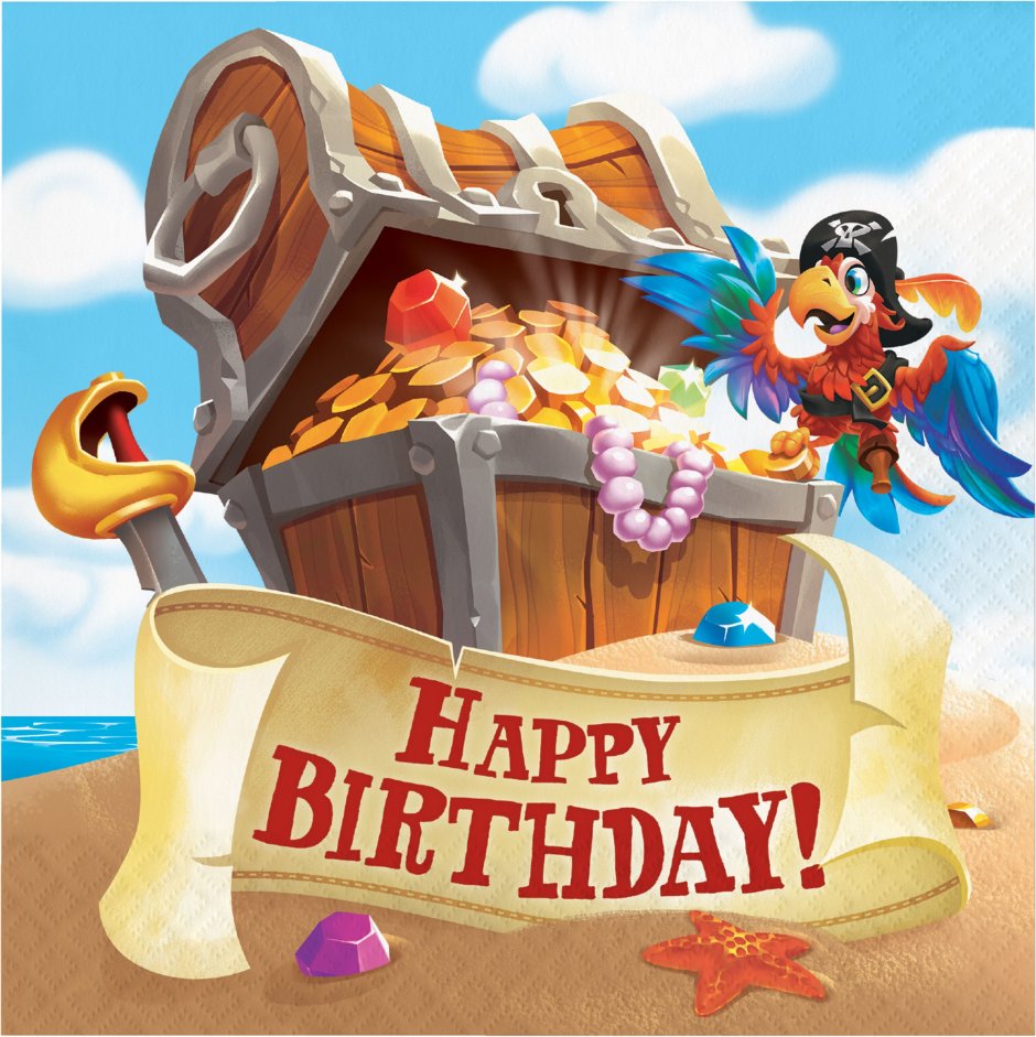 Пиратская открытка с днем рождения