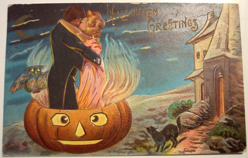 Винтажные открытки Хэллоуин