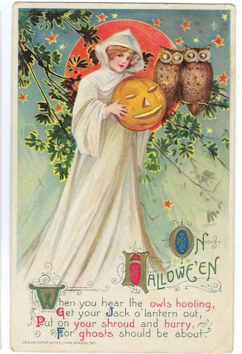 Старинные открытки на Хэллоуин