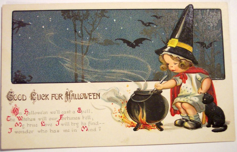 Хэллоуин старые открытки