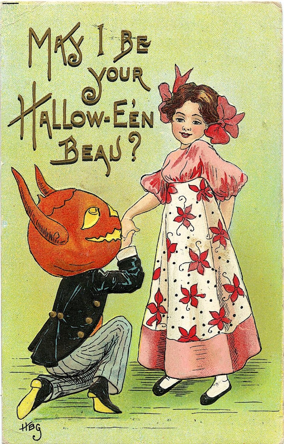 Хэллоуин Винтажная открытка