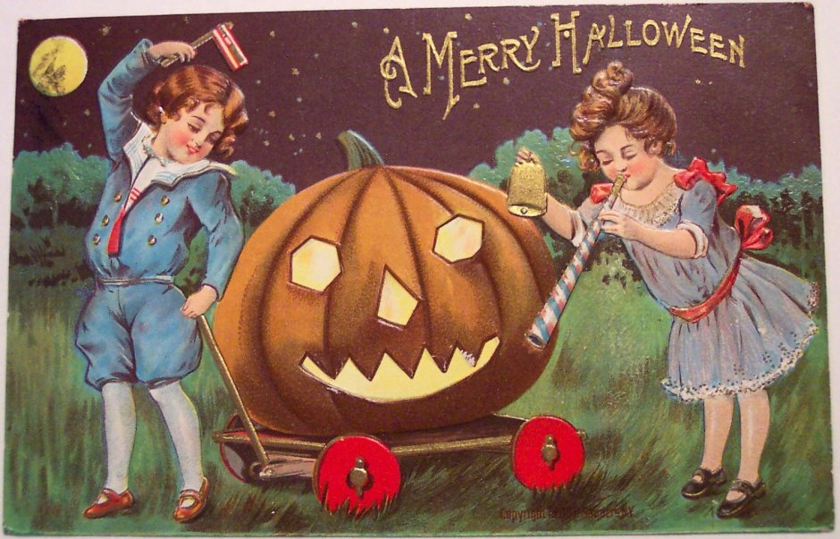Старинные открытки на Хэллоуин