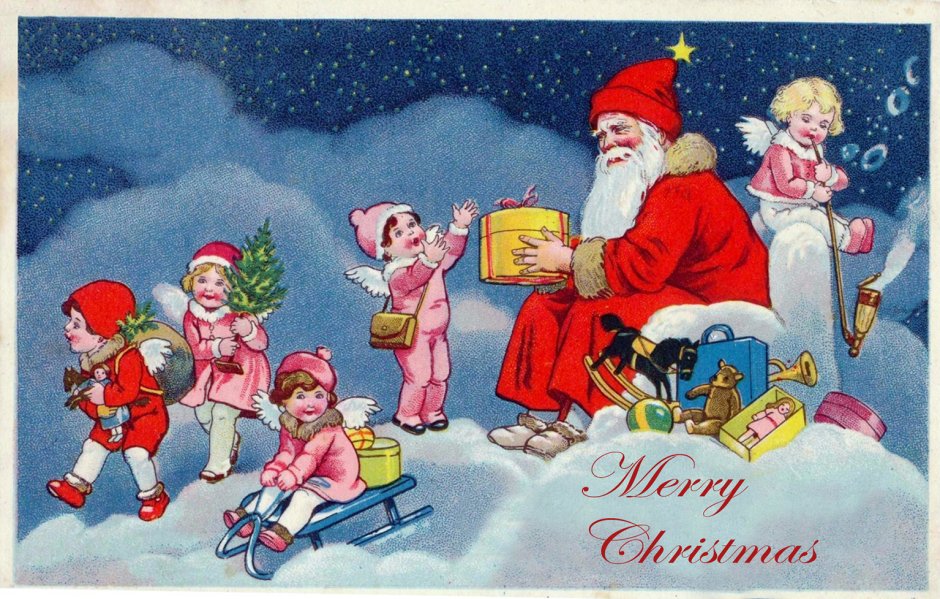Прикольные открытки с Рождеством