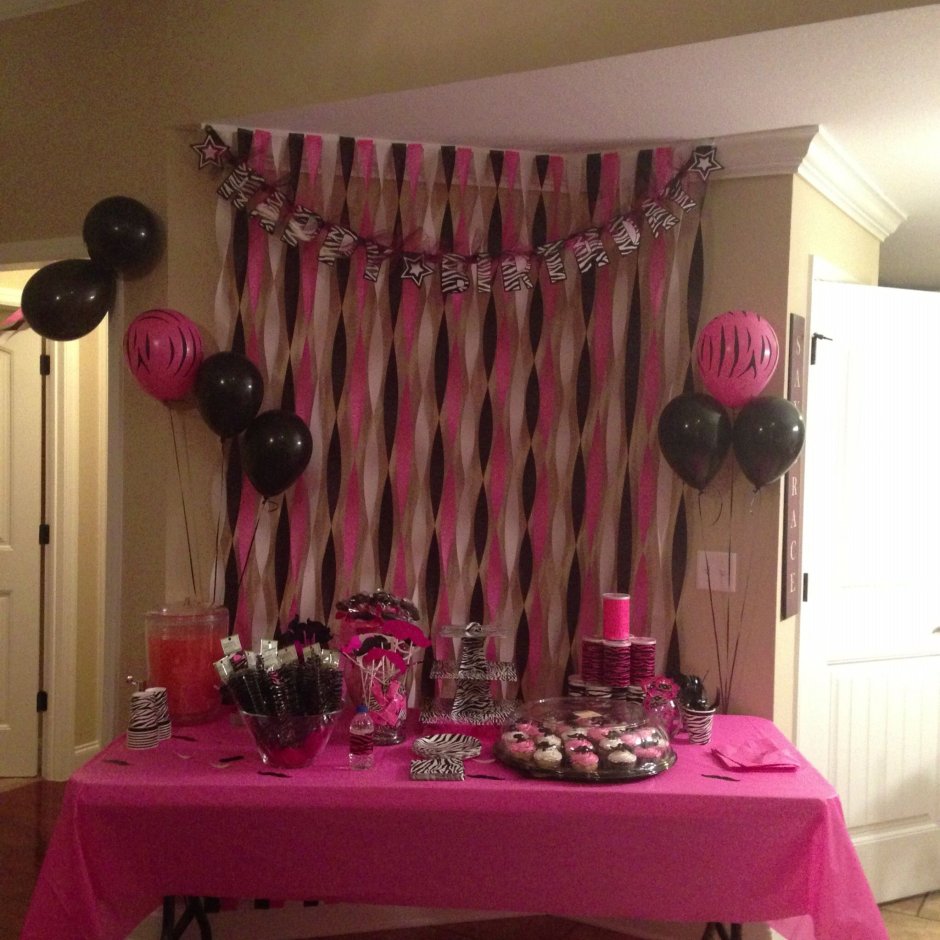 Вечеринка в черно розовом стиле