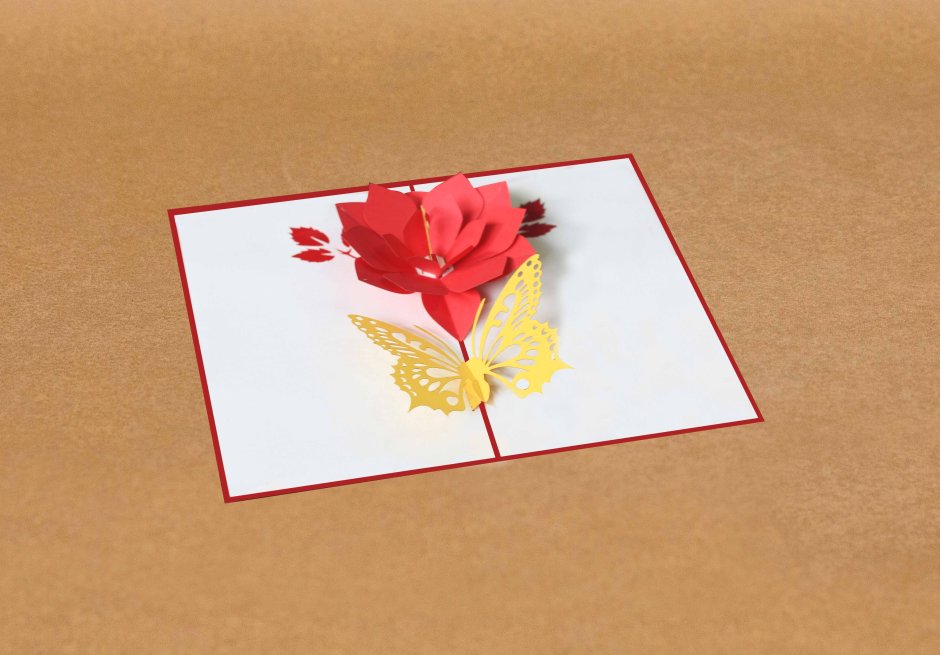 Раскладной цветок в открытке