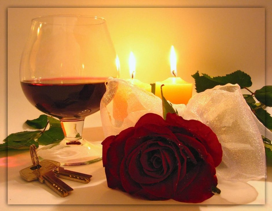 Романтическое пожелание доброго вечера