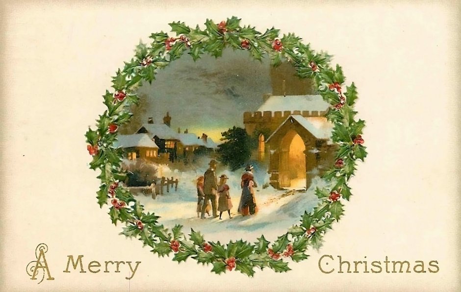 Merry Christmas старинные открытки