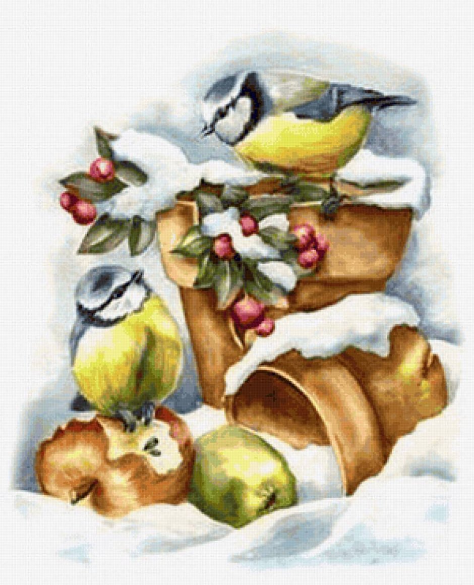 Птичка и Рождество мультяшная