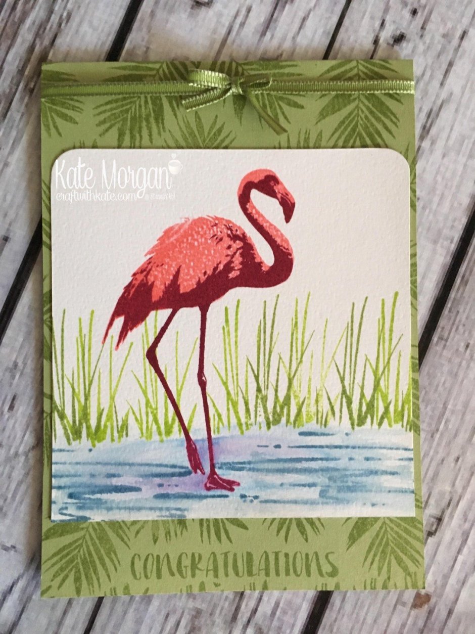 Мини открытка с Фламинго