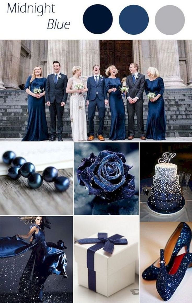Свадьба в темно синем цвете
