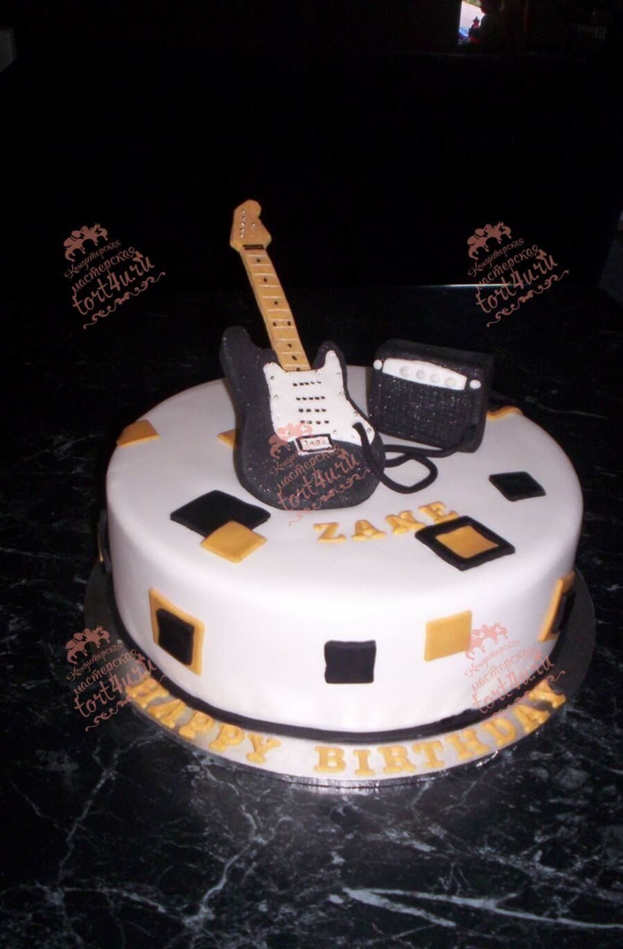 Торт на 14 лет с гитарой