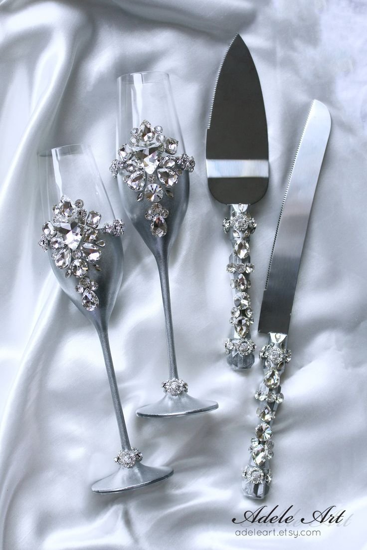 Свадебный набор серебро