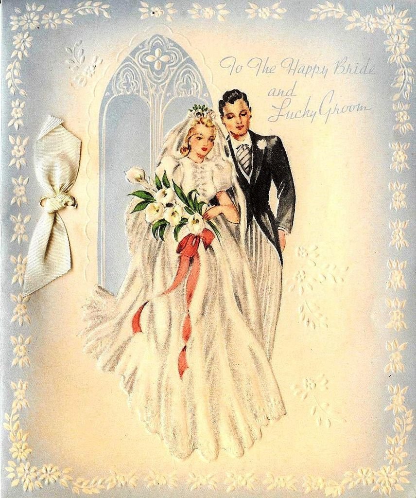 Старинные Свадебные открытки