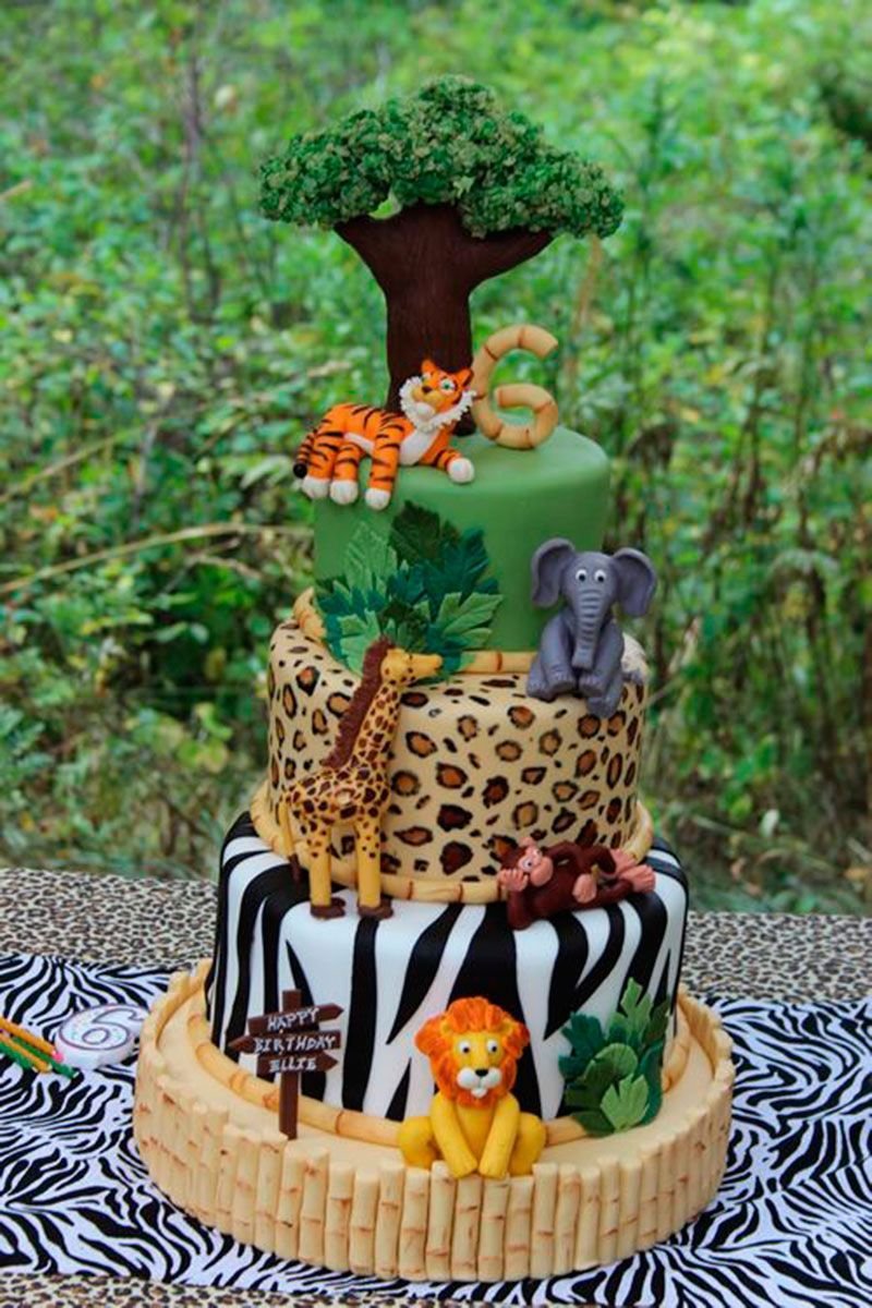Торт с пряниками сафари джунгли