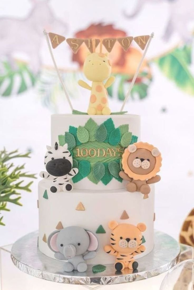 Детский торт в стиле джунгли