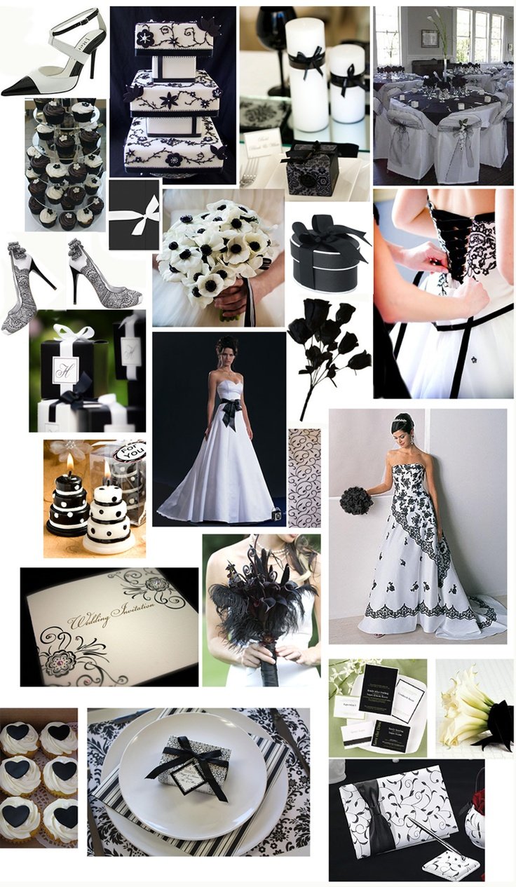 Черно-белая свадьба палитра