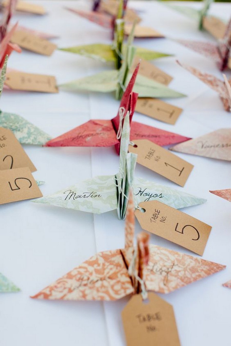 Оригами на свадебном декоре