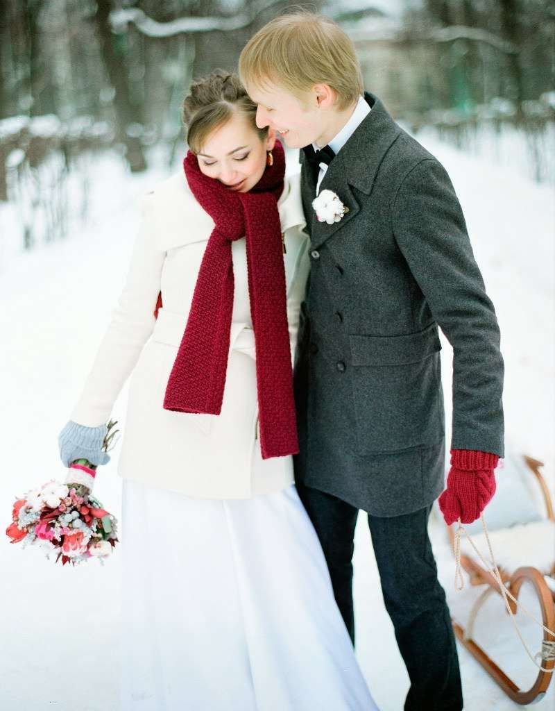 Свадьба зимой одежда жениха и невесты