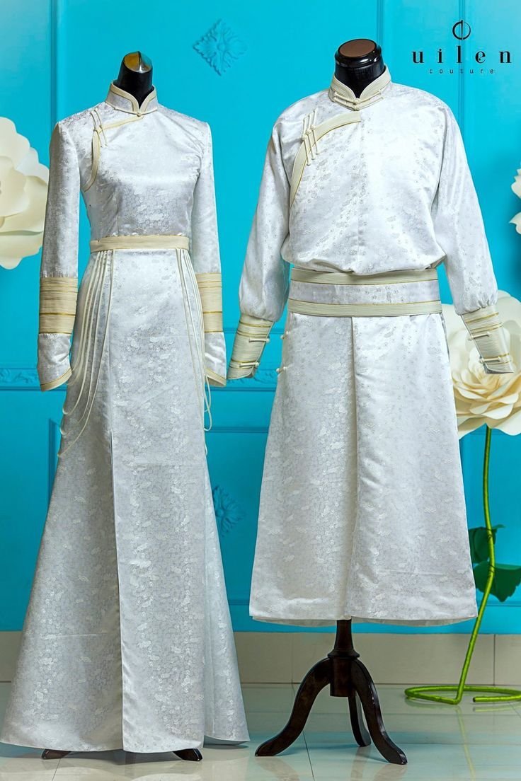 Стилизованное бурятское свадебное платье