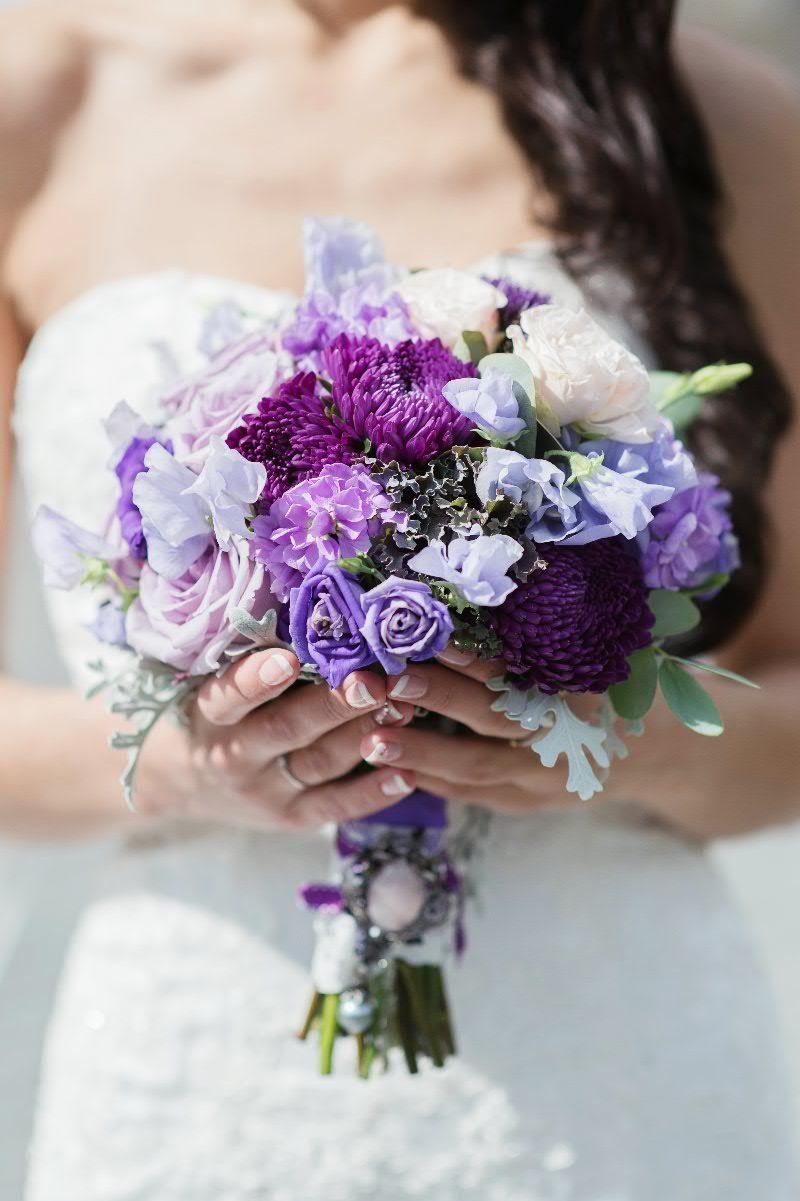 Букет невесты фиолетовый растрепыш