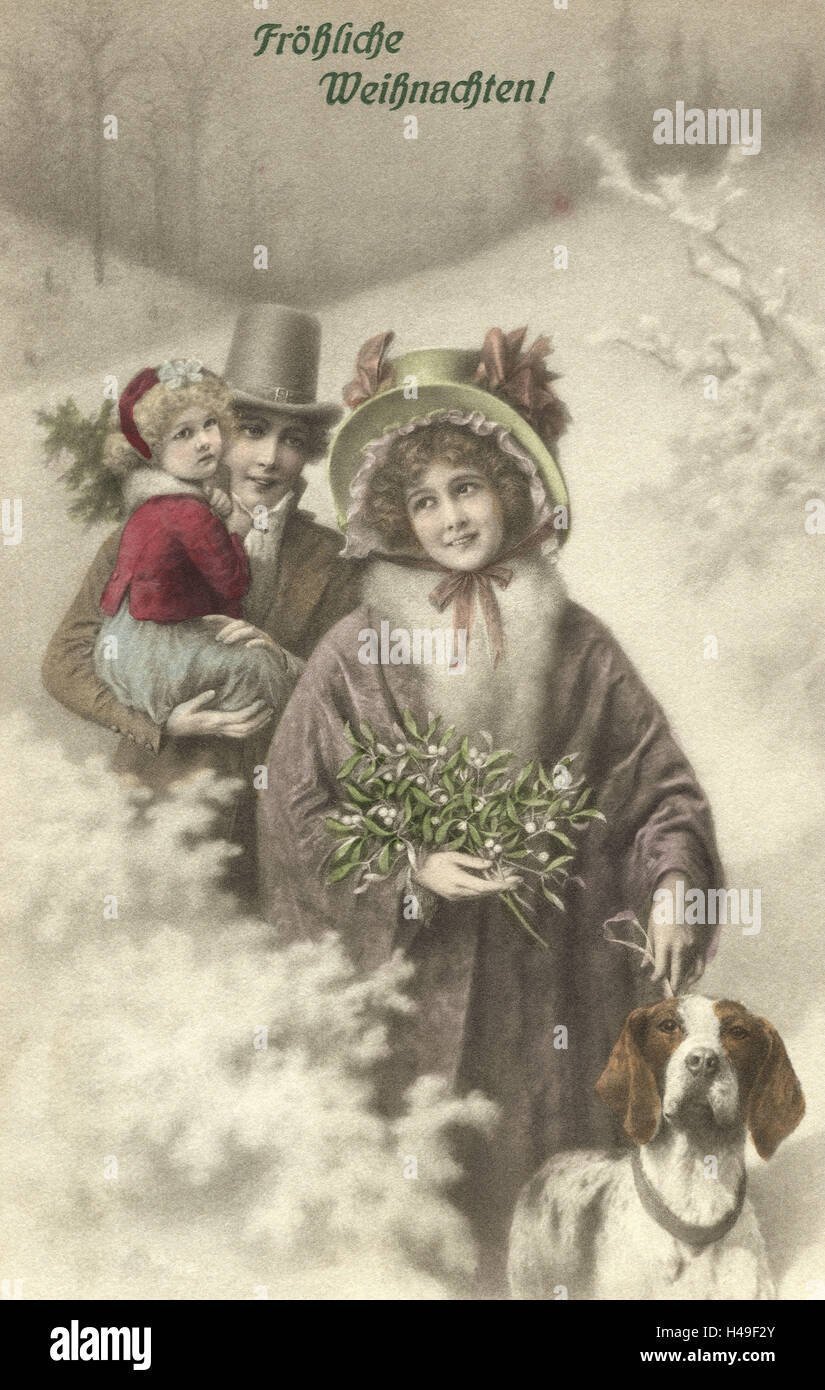 Французская Винтажная Новогодняя открытка