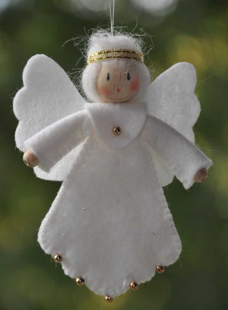 Поделка Рождественский ангел из ткани