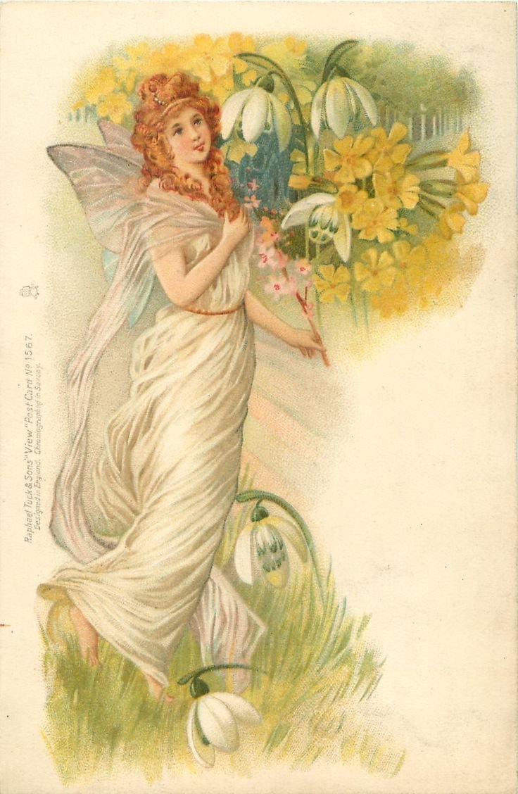 Старинные открытки с феями