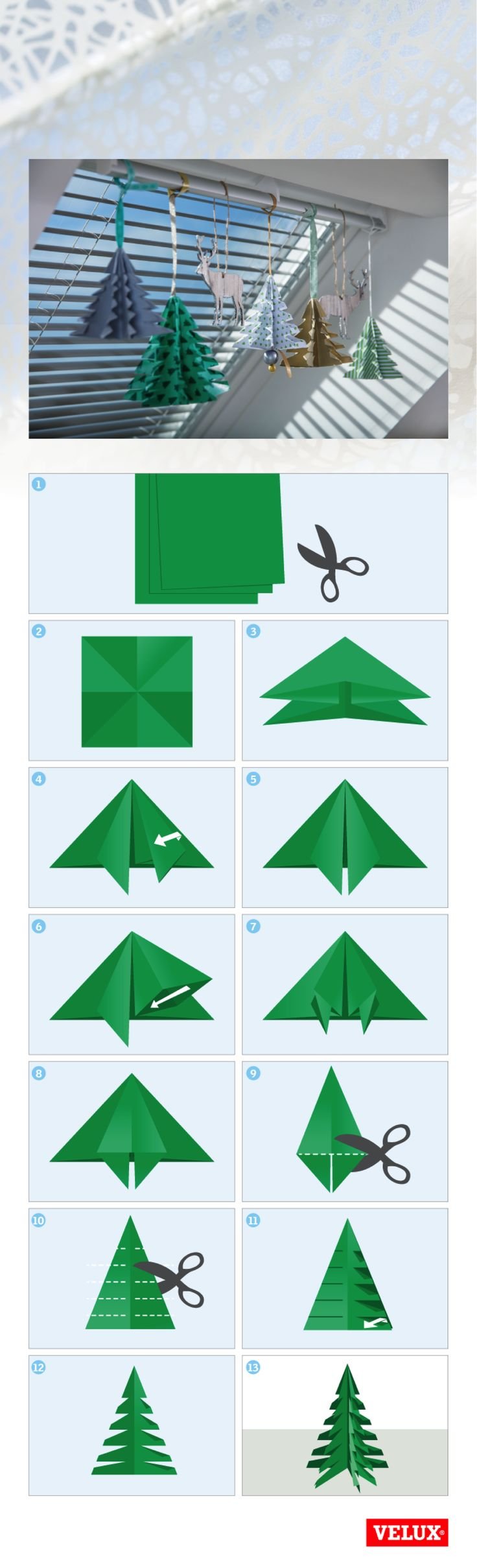 Объемная елочка оригами