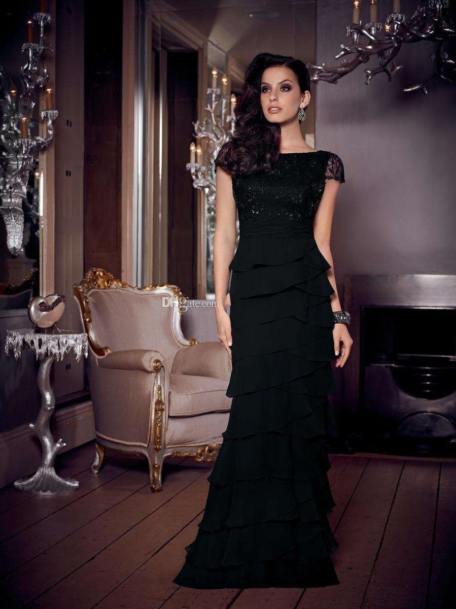 Чёрное платье вечернее элегантное