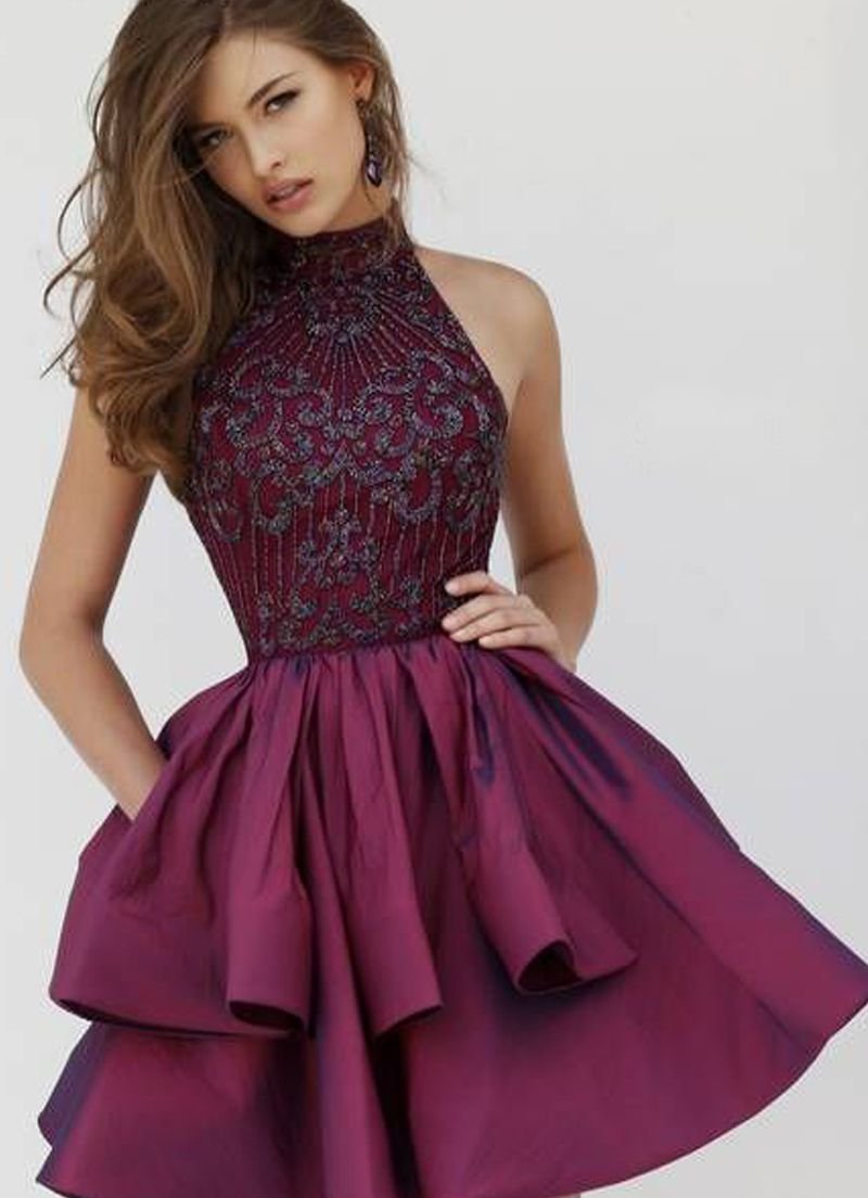 Sherri Hill фиолетовое платье короткое