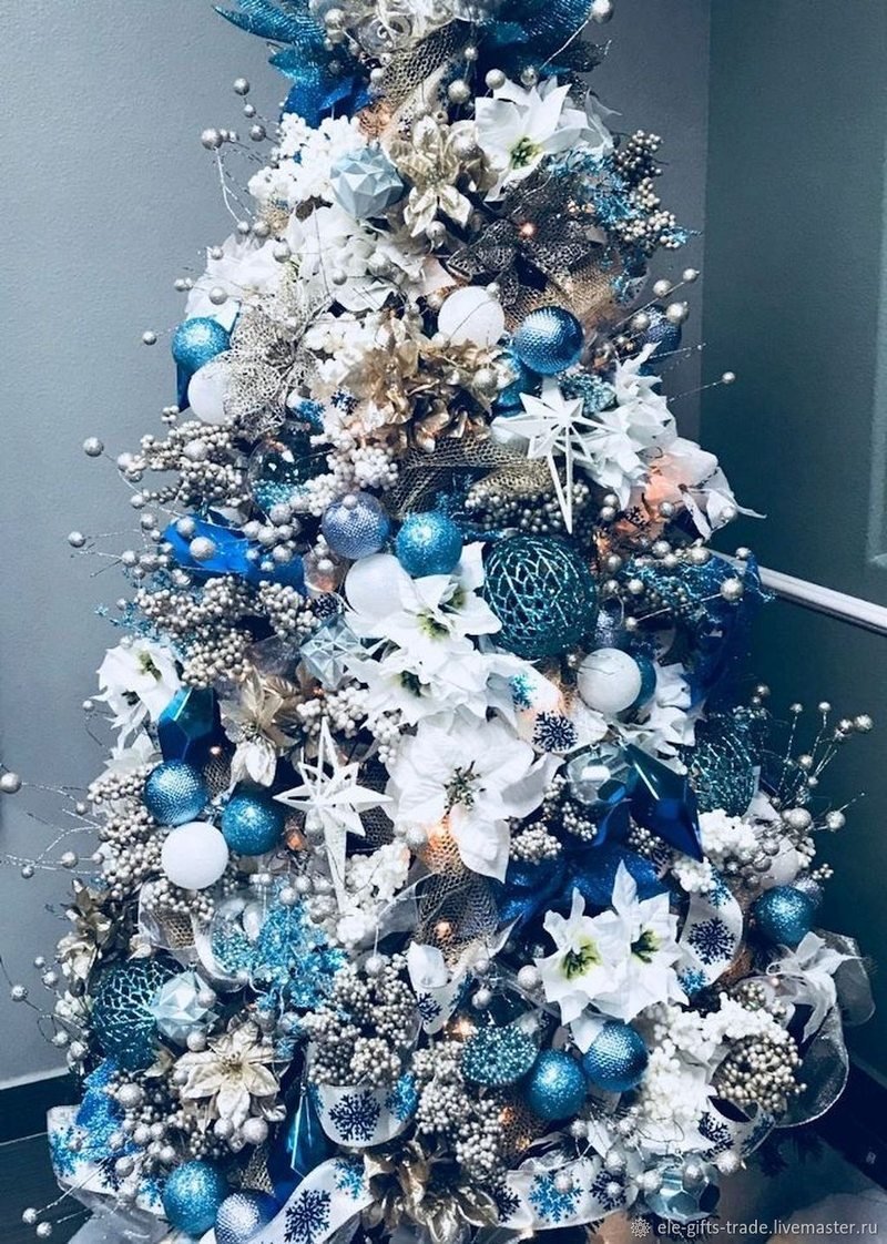 Новогодняя елка сине белая